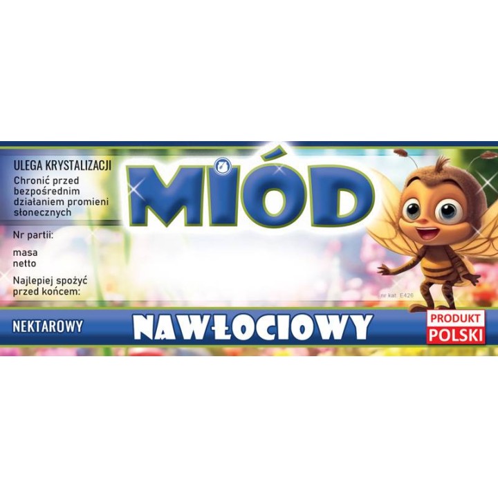Paczka etykiet na miód nawłociowy (100szt) - wzór E426