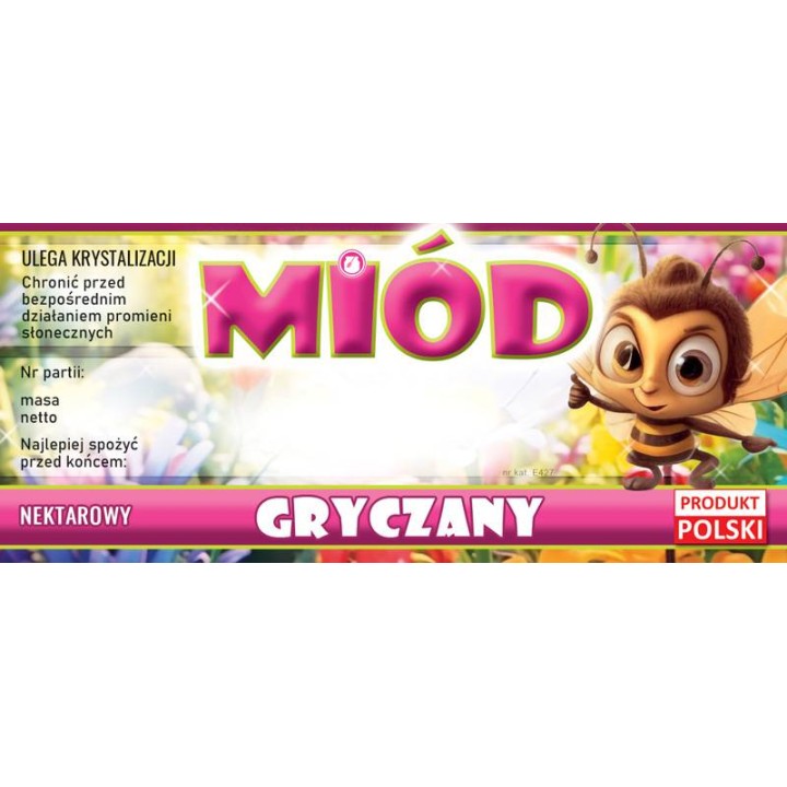 Paczka etykiet na miód gryczany (100szt) - wzór E427