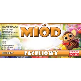 Paczka etykiet na miód faceliowy (100szt) - wzór E429