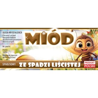 Paczka etykiet na miód ze spadzi liściastej (100szt) - wzór E430