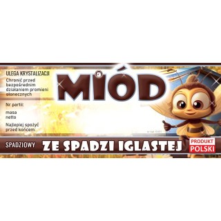 Paczka etykiet na miód ze spadzi iglastej (100szt) - wzór E431