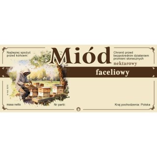 Paczka etykiet na miód faceliowy (100szt) - wzór E272