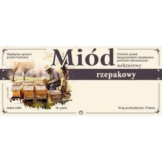 Paczka etykiet na miód rzepakowy (100szt) - wzór E276