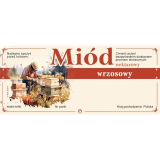 Paczka etykiet na miód wrzosowy (100szt) - wzór E277
