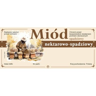 Paczka etykiet na miód nektarowo-spadziowy (100szt) - wzór E279