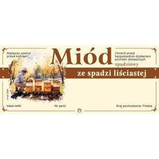 Paczka etykiet na miód ze spadzi liściastej (100szt) - wzór E281