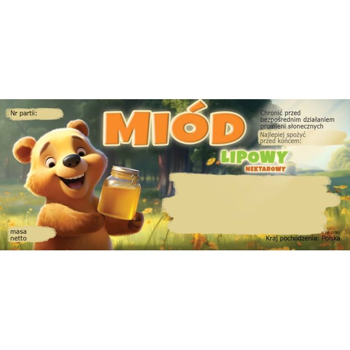 Paczka etykiet na miód lipowy (100szt) - wzór E1362
