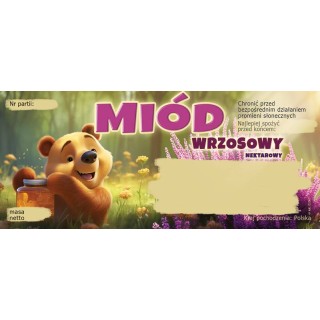 Paczka etykiet na miód wrzosowy (100szt) - wzór E1367