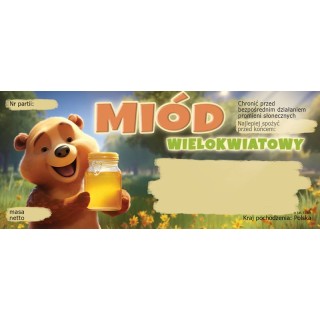 Paczka etykiet na miód wielokwiatowy (100szt) - wzór E1368