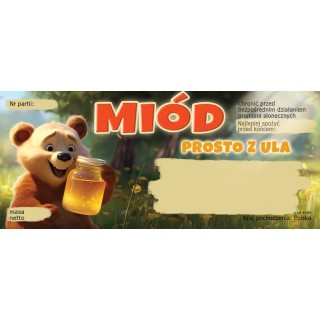Paczka etykiet na miód prosto z ula (100szt) - wzór E1369