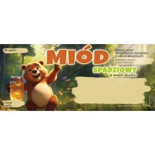 Paczka etykiet na miód ze spadzi iglastej (100szt) - wzór E1371