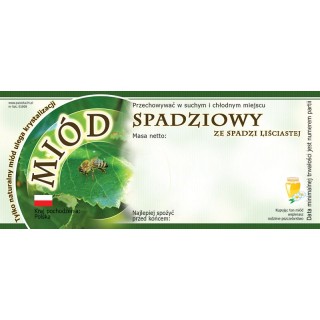 Paczka etykiet na miód ze spadzi liściastej (100szt) - wzór E1008