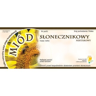 Paczka etykiet na miód słonecznikowy (100szt) - wzór E1010