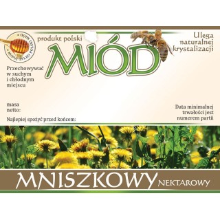 Paczka etykiet na miód mniszkowy (100szt) - wzór E602