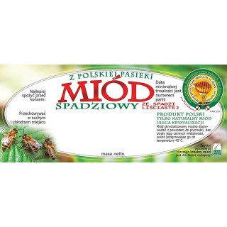 Paczka etykiet na miód ze spadzi liściastej (100szt) - wzór E70