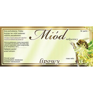 Paczka etykiet na miód lipowy (100szt) - wzór E77