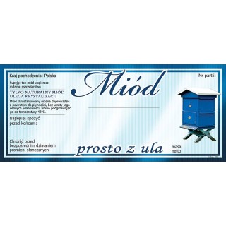 Paczka etykiet na miód prosto z ula (100szt) - wzór E87
