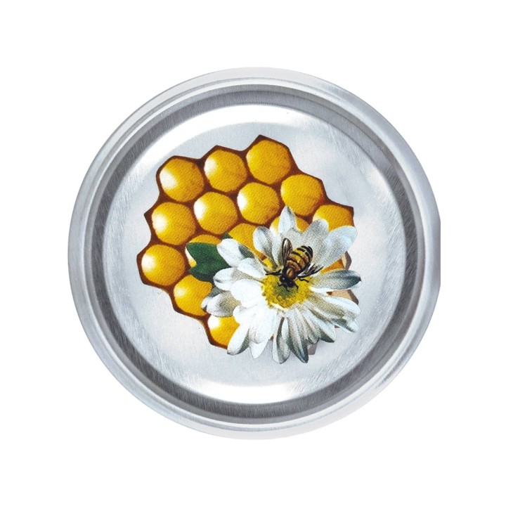 Paczka DUŻYCH nakrętek na słoiki z miodem (50szt) - wzór ND93