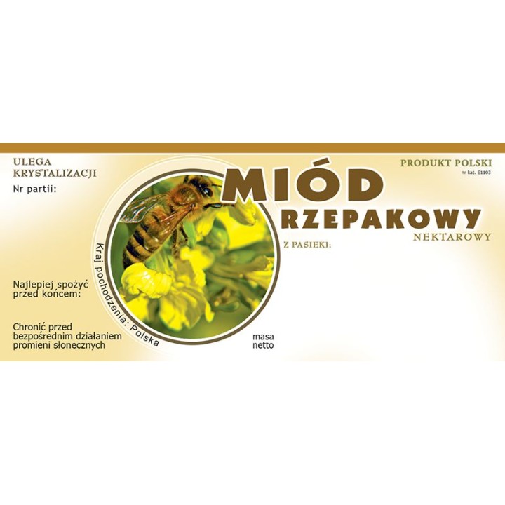 Paczka etykiet na miód rzepakowy (100szt) - wzór E1103