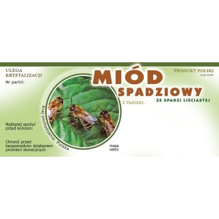 Paczka etykiet na miód ze spadzi liściastej (100szt) - wzór E1109