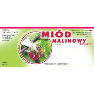 Paczka etykiet na miód malinowy (100szt) - wzór E1115