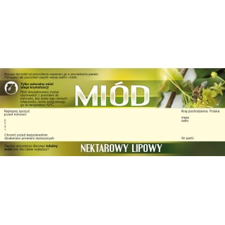 Paczka dużych etykiet na miód lipowy (100szt) - wzór E153