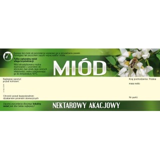 Paczka dużych etykiet na miód akacjowy (100szt) - wzór E144