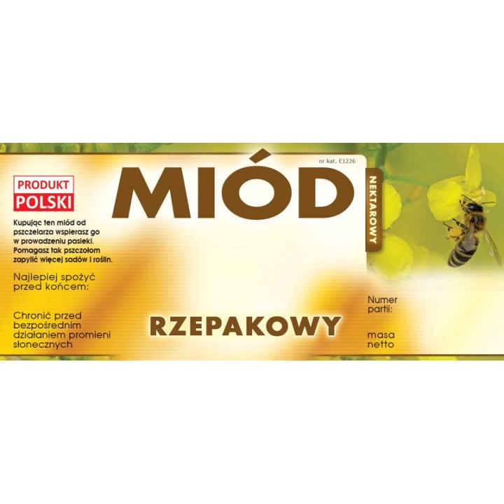 Paczka etykiet na miód rzepakowy (100szt) - wzór E1226