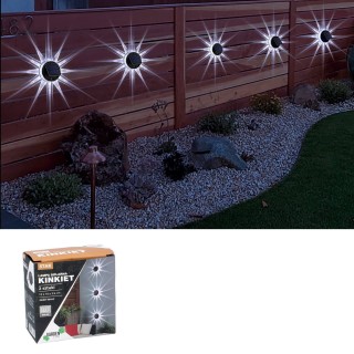 KOMPLET 2 LAMPEK SOLARNYCH - KINKIET 10 x 10 x 2,5 CM STAR LED ZIMNY BIAŁY *3712