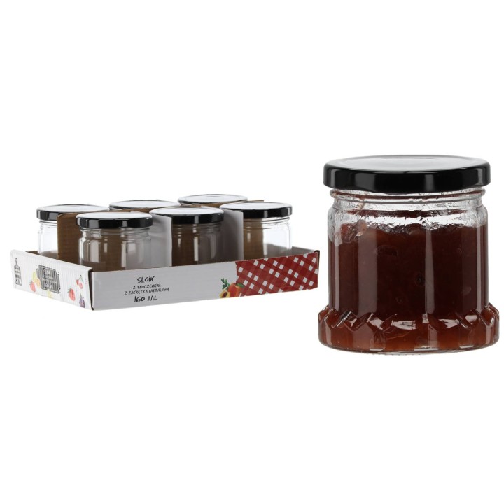 Słoiczek 30ml z tłoczeniem czarną metalową zakrętką (1szt) - wzór BUS2509