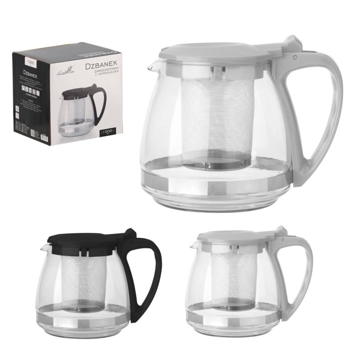 DZBANEK ŻAROODPORNY Z ZAPARZACZEM 1 L - LUT3253