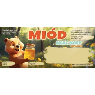 Paczka etykiet na miód akacjowy (100szt) - wzór E1361