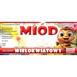 Paczka etykiet na miód wielokwiatowy (100szt) - wzór E420