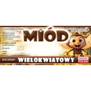 Paczka etykiet na miód wielokwiatowy (100szt) - wzór E421