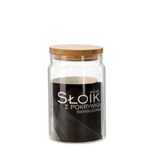 Słój  0,88 L z bambusową pokrywą  (1szt) - wzór IDE5629