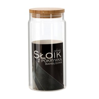 Słój  1,2 L z bambusową pokrywą  (1szt) - wzór IDE5612