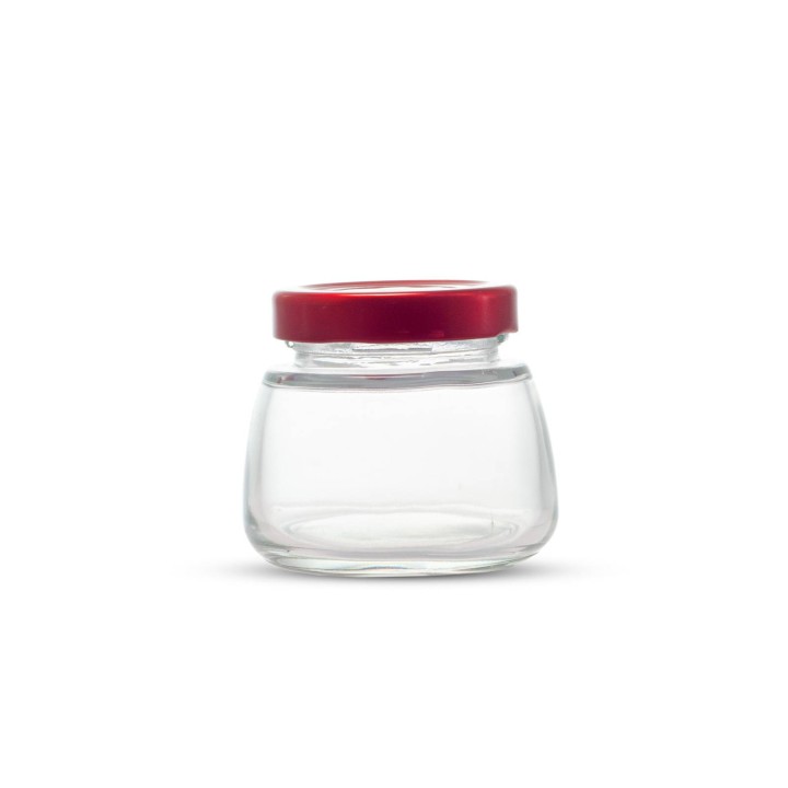 Słoiczek 150ml z czerwoną metalową zakrętką (1szt) - wzór BUS2387