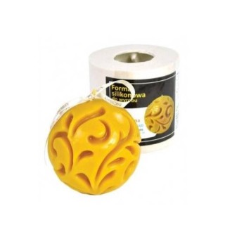 Silikonowa forma na świece - Kula odlewana 8,5cm - wzór FS60