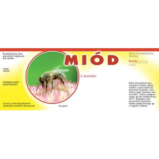 Paczka dużych etykiet na miód (uniwersalna) - wzór E112