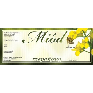 Paczka dużych etykiet na miód rzepakowy (100szt) - wzór E133