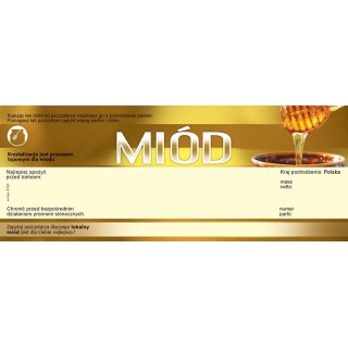 Paczka dużych etykiet na miód prosto z ula (100szt) - wzór E157