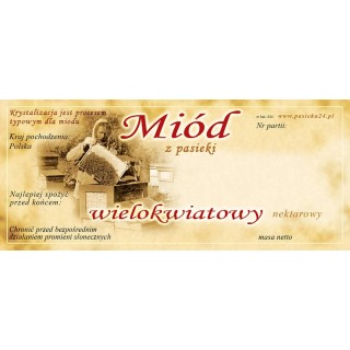 Paczka etykiet na miód wielokwiatowy - wzór 33