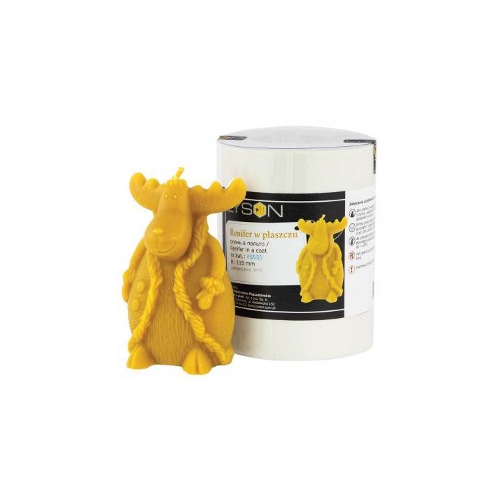 Silikonowa forma na świece - Renifer w płaszczu - wzór FS555