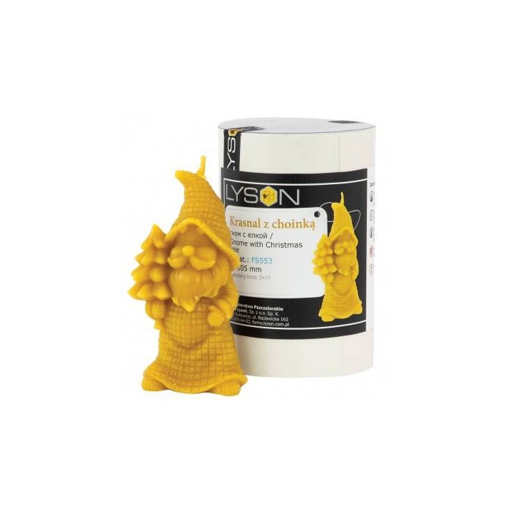 Silikonowa forma na świece - Krasnal z choinką - wzór FS553