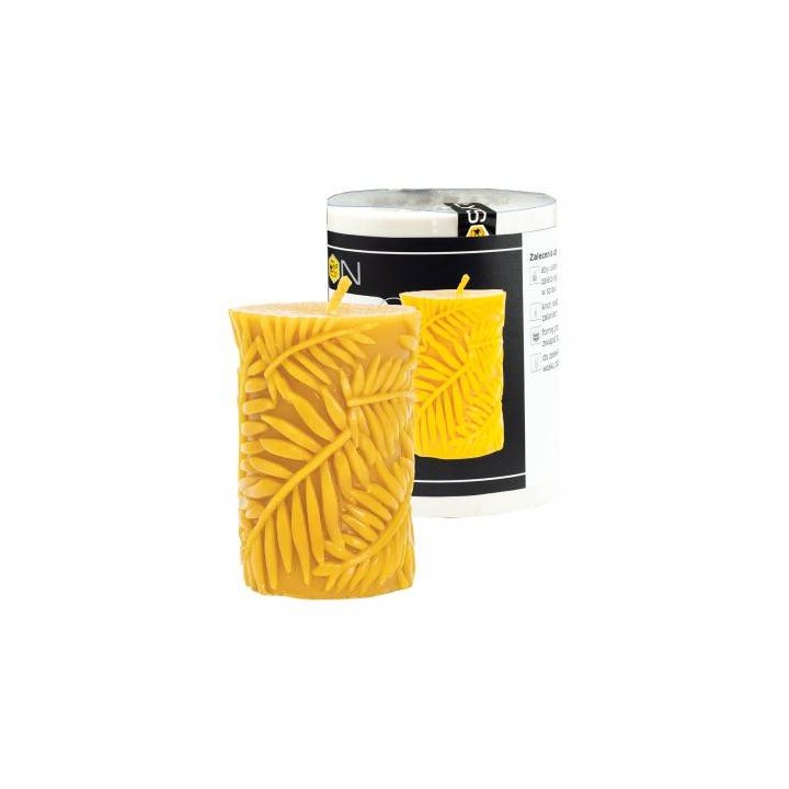 Silikonowa forma na świece - Walec z liśćmi - wzór FS499