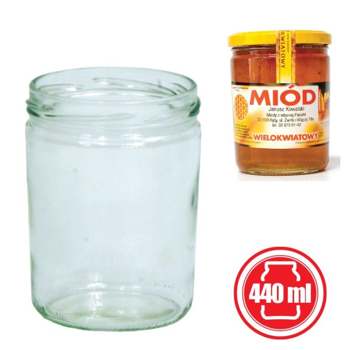 Paczka 12 szt słoików 440 ml - wzór A27