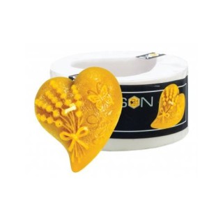 Silikonowa forma na świece - Serce z bukietem lawendy - wzór FS444