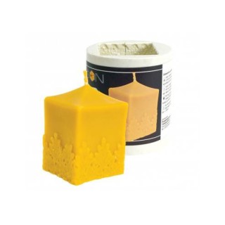 Silikonowa forma na świece - Kostka z koronką - wzór FS416