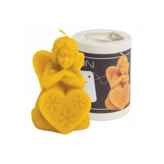 Silikonowa forma na świece - Aniołek ze śnieżynką na sercu - wzór FS412