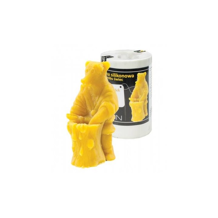 Silikonowa forma na świece - Niedźwiedź z pszczołą - wzór FS208